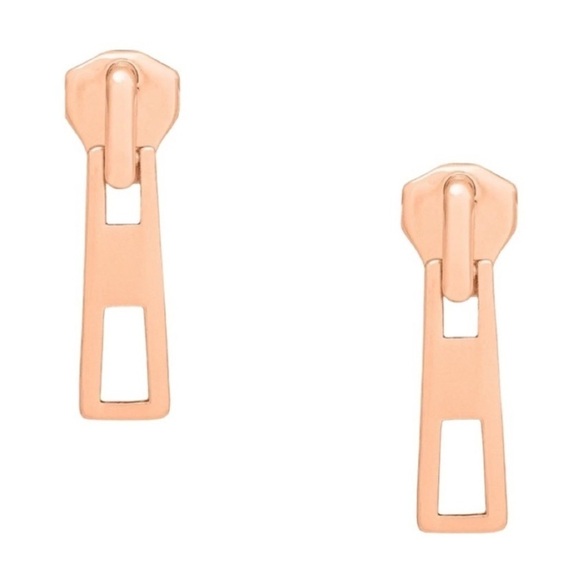 ALICIA BONNIE • The Zip Rose Gold Zipper Earrings - Picture 1 of 5